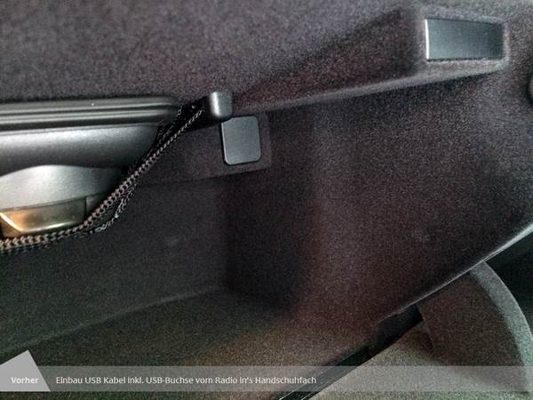 Einbau USB Kabel inkl. USB-Buchse vom Radio in das Handschuhfach